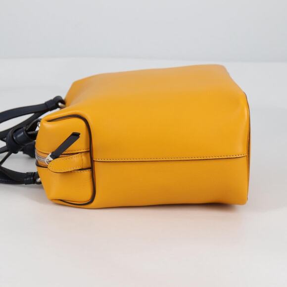 CELINE Soft Cube Shoulder Bag Leather Yellow Silver - Picture 3 of 13